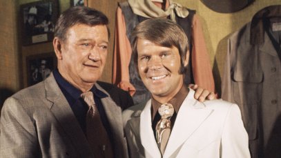 Glen Campbell with his True Grit co-star, John Wayne