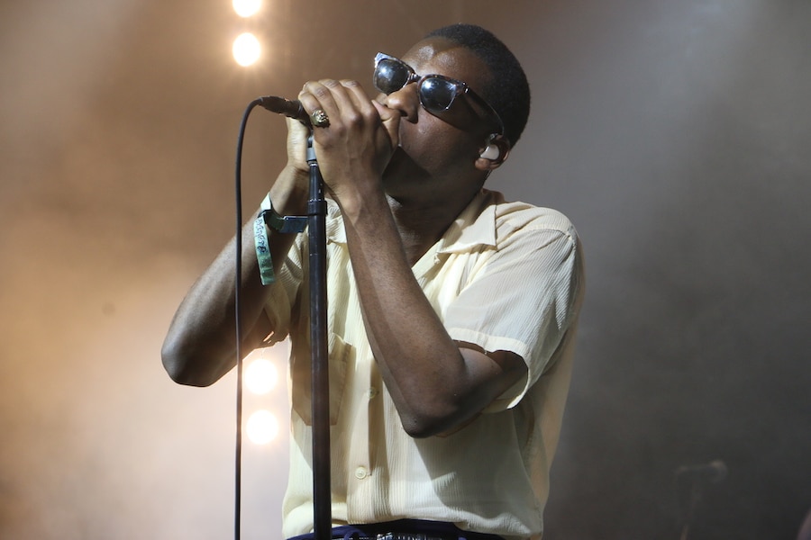 Leon Bridges performing at Bonnaroo on Friday. Photo by John Connor Coulston.