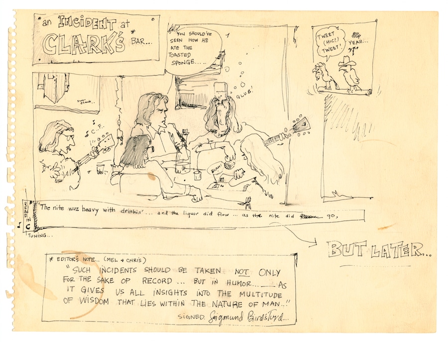 Artist Mel Chin captures the craziness of a night with Guy, Townes and Susanna